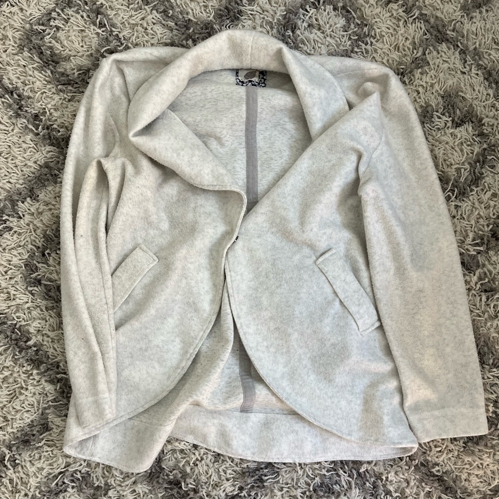 Light Gray Women's Draped Collar Jacket